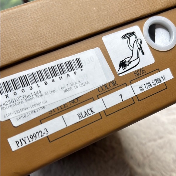 Perphy Rhinestone Mesh Bow Slingback Stiletto Heel Pumps, NWT, Size 7 - Picture 11 of 15